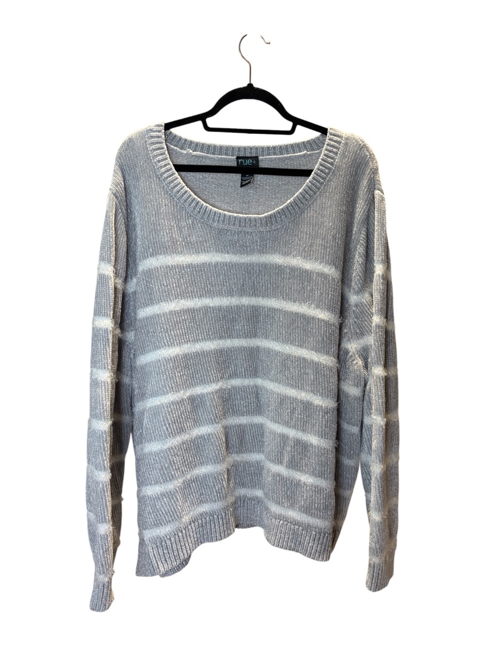 Rue + Gray & White Striped Crewneck Sweater